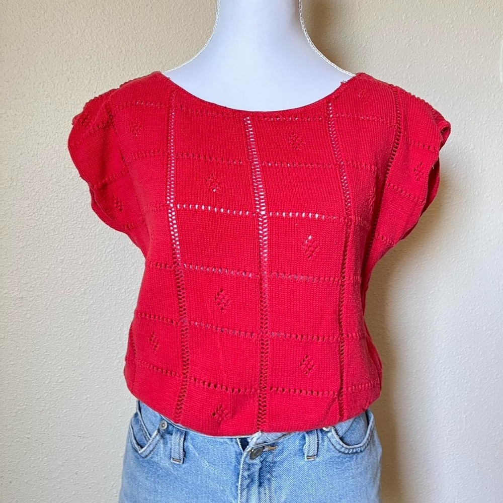 Vintage sleeveless cotton sweater